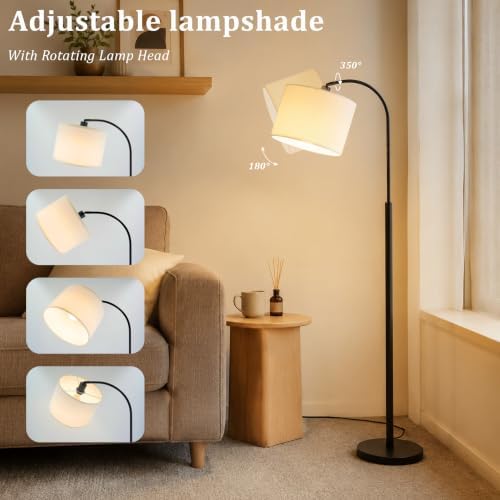 Arc Floor Lamps for Living Room 62.6'' Mid Century Modern Standing Lamp - Image 4