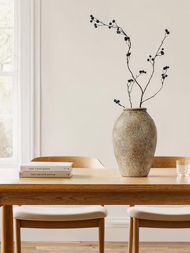 LE TAUCI Ceramic Flower Vase, 13.2 Inch Large Rustic Farmhouse Vase, Tall Floor Vase for Home Decor, Living Room Table & Mantel Centerpiece, Watertight & Sturdy, Sandstone Brown - Image 3