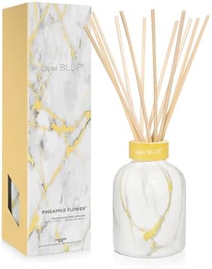 Capri Blue Modern Marble Reed Diffuser Set - Includes Reed Diffuser Sticks, Scented Oil & Glass Bottle - Luxury Scents for Bedroom Decor & Bathroom Air Freshener - Pineapple Flower (5.7 fl oz) by Unknown