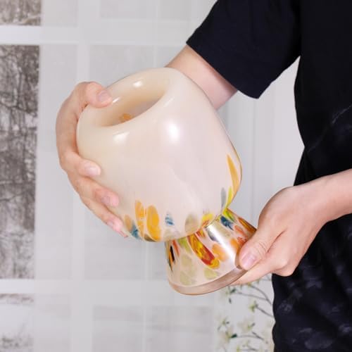 KAMMAK Glass Vase,Colored Hand Blown Decorative Vase - Image 6