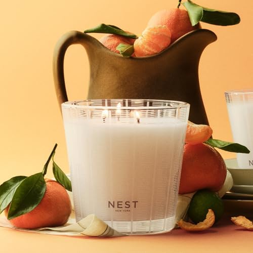 NEST New York Scented 3-Wick Candle, Sicilian Tangerine - 21.2 oz - Up to 100-Hour Burn Time - Reusable Glass Vessel - Image 3