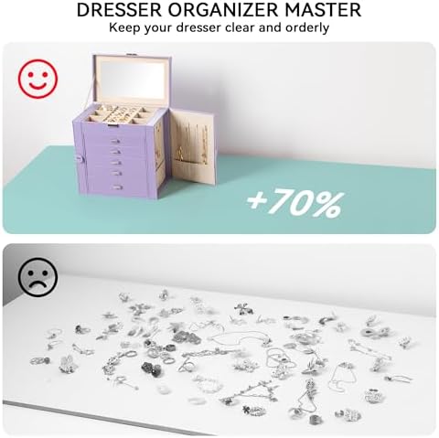 Frebeauty 6-Layer Jewelry Box for Women,Large Jewelry Organizer with Drawer - Image 6