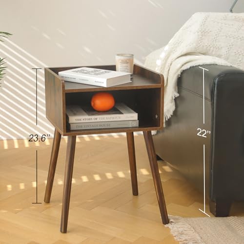 MaxSmeo Night Stand Set 2, Mid Century Side Table Bedroom with Storage - Image 5