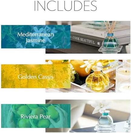 AGRARIA At The Beach PetiteEssence Collection, Handmade Sola Flower Reed Diffuser Set of 3, Luxury Home Fragrance Scented Oil Diffuser Gift Set - Image 3