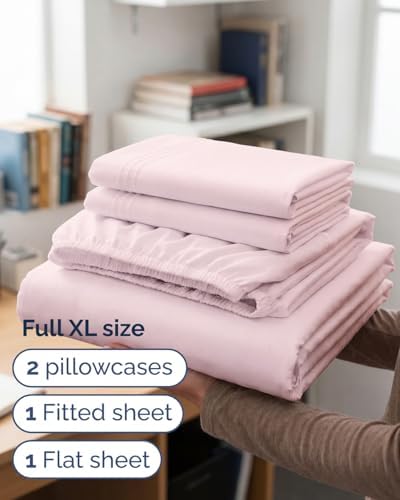 Full XL Sheets - 4 Piece Full XL Sheet Set - Soft & Cooling - Lavender Pink - Image 3