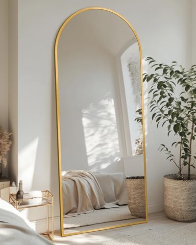 58"x19" Arched Full Length Mirror with Stand,Full Body Floor Mirror - Image 2