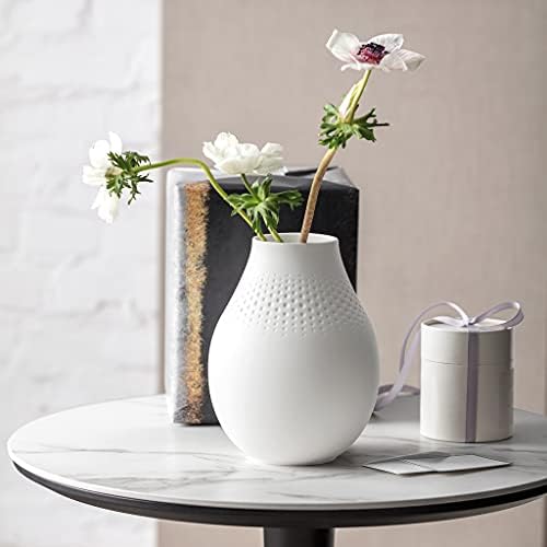 Villeroy & Boch Collier Blanc Tall Vase : Perle, 6.25 in, Premium Porcelain, White - Image 3