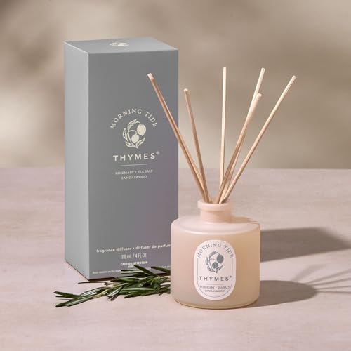 Thymes Petite Oil Reed Diffuser Set – Includes Reeds, Fragrance Oil & Glass Bottle – Luxury Scent Diffusers for Home Decor (Morning Tide, 4 fl oz) - Image 2