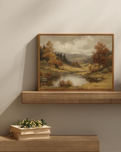 InSimSea Framed Fall Wall Art Decor, Vintage River Landscape Prints,12x16in - Image 6