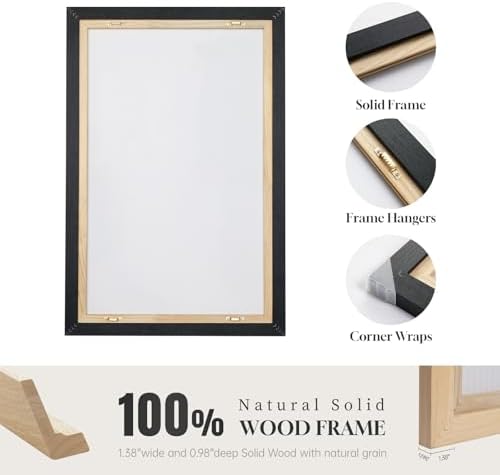 Large Framed Modern Neutral Abstract Wall Art, Set of 3, Total 60x30 In - Image 6