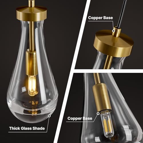 Set of 2 Raindrop Pendant Lights,Tear Drop Ceiling Pendants Light - Image 5