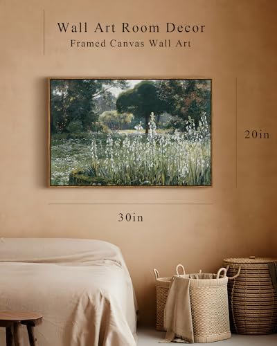 InSimSea Framed Canvas Wall Art Vintage Decor, Home Decor Modern Farmhouse Decor for Room Aesthetic, Landscape Wall Art for Living Room, Cottagecore Bedroom Kitchen Bathroom Decorations, 20"x30" - Image 4