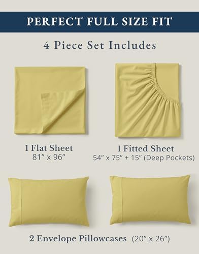 LANE LINEN Full Size Bed Sheets 100% Organic Cotton Soft 4pc - Cocoon - Image 4