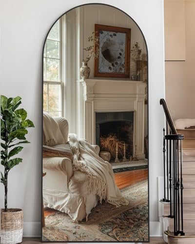 68"x28" Arched Full Length Mirror with Stand,Full Body Floor Mirror - Image 2
