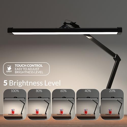 Ultra Bright 4500 Lumens Powerful Professional Eye Care LED Desk Lamp - Brightness Adjustable, Modern Task Light for Home, Beauty, Crafting, Office, Workbench (Daylight, Dimming, Black) - Image 5