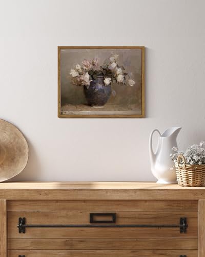 InSimSea Framed Canvas Wall Art Vintage Decor, Home Decor Flower in Pots Canvas Wall Painting Decor, Rustic Farmhouse Wall Decoration, Canvas Prints for Living Room Bedroom Office, 9"x11" - Image 4