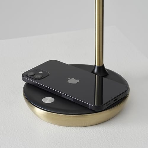 Brightech Ezra Office Desk Lamp – Wireless Charging Pad and Color Temperature Changing Light Options – Living Room or Den Table Light for Art Deco, Mid-Century, Contemporary Décor - Brass - Image 4