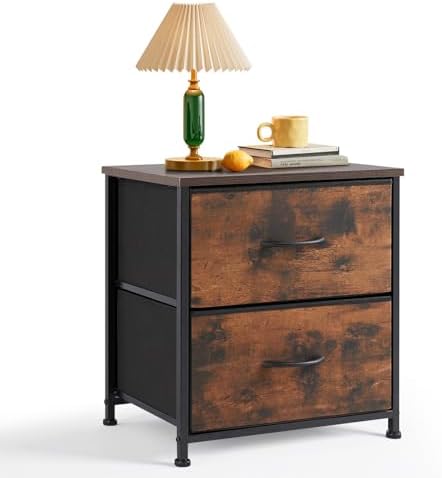 Nightstand Small 2 Drawer Dresser End Table Bedside Furniture by SageNest