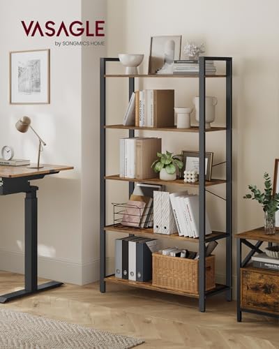 VASAGLE 5-Tier Bookshelf, Bookcase with Shelves, Storage Shelf, Living Room - Image 2