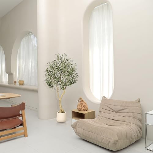 Realead 5ft Olive Trees Artificial Indoor with White Tall Exquisite Planter - Image 6