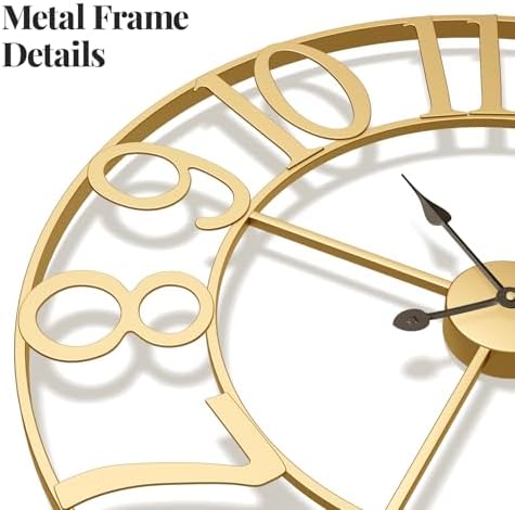 Cuspin 36 Inch Large Wall Clock Gold Decorative Clock for Living Room Decor - Image 3