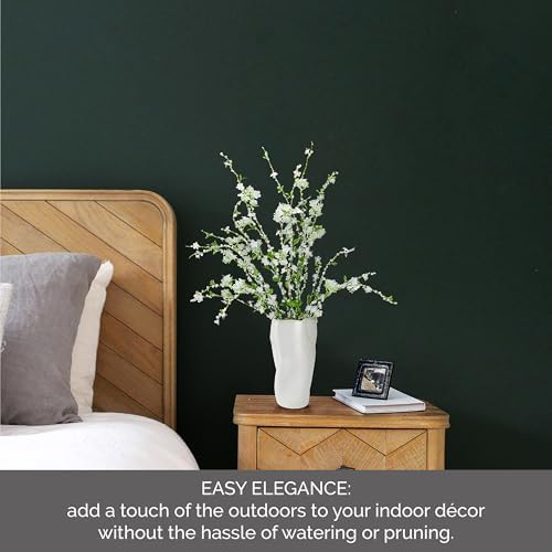 Elements Artificial White Flower Arrangement in White Ceramic Vase, Realistic Look and Feel - Image 5