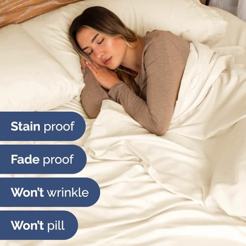 Flex Top Split Head King 4 Piece Sheet Set - Soft & Breathable - Off White - Image 6