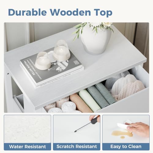DUMOS 3 Drawer Nightstand for Bedroom, Small Night Stand Chest of Drawers - Image 5