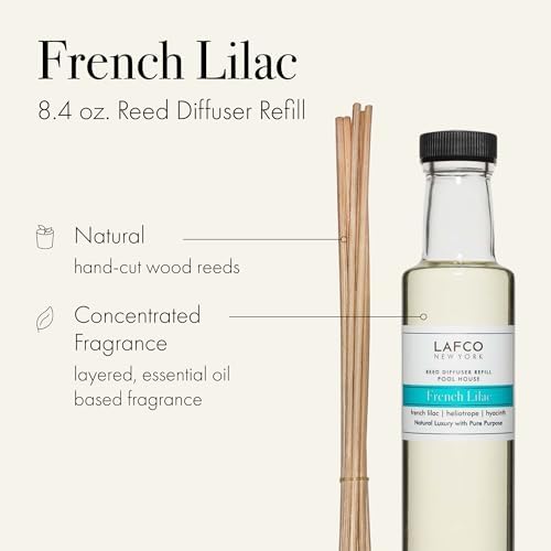LAFCO New York Reed Diffuser Refill, French Lilac - 8.4 oz - Up to 4-Month Fragrance Life - Includes Natural Wood Reeds - Free of Dyes & Propellants - Made in the USA - Image 2