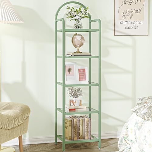 Hzuaneri Bookcase Bookshelf, Tempered Glass Bookshelves by Hzuaneri