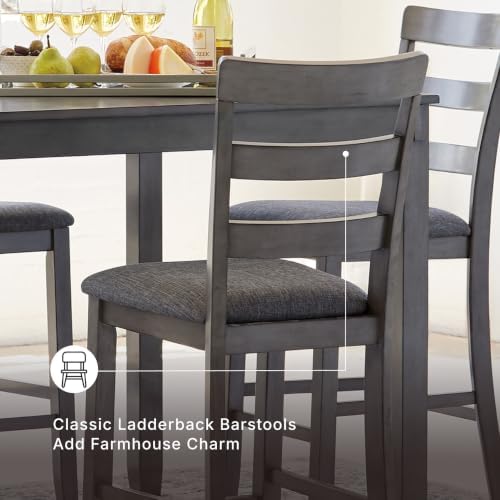 Signature Design by Ashley 6-Piece Dining Table Set with Bench, Gray - Image 5