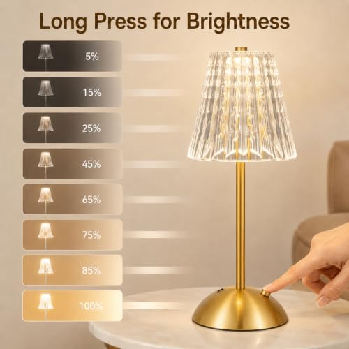 8 Pcs Cordless Table Lamp Rechargeable Touch Lamp,Gold Classic - Image 4