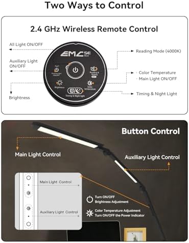 LED Desk Lamp with Clamp, 4CCT Table Lights for Home Office Puzzle Painting - Image 5