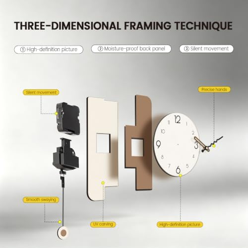 Modern Minimalist Pendulum Wall Clocks For Living Room Decor,9*24in,White - Image 7