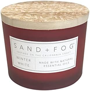 Sand + Fog Scented Candle - Winter White – Additional Scents and Sizes – 100% Cotton Lead-Free Wick - Luxury Air Freshening Jar Candles - Perfect Home Decor – 12oz - Holiday Scents by SandFogHome