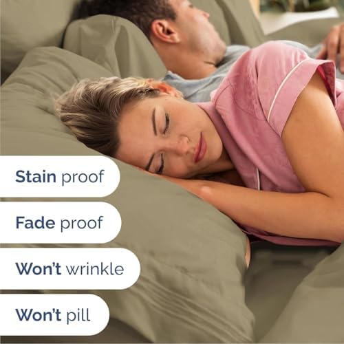 Cal King Size 4 Piece Sheet Set - Comfy Breathable & Cooling Sheets - Khaki - Image 5