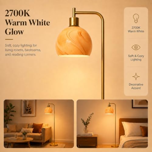 67" Soft Glow Art Deco Glass Floor Lamp - Image 4