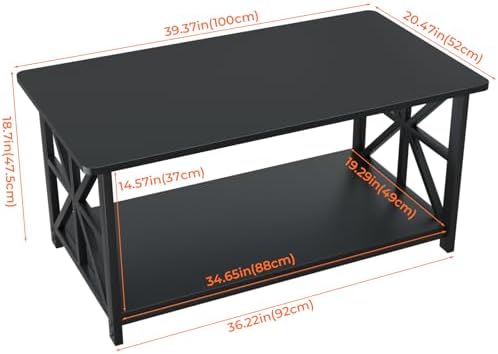 GreenForest Coffee Table for Living Room with Round Corners - Image 3