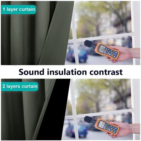 NICETOWN 100% Blackout Curtains 120" Long, Pair of Energy Smart & Noise Blocking Out Drapes for Baby Room Window, Thermal Insulated Guest Room Lined Window Dressing(Dark Mallard, 52" Wide) - Image 4