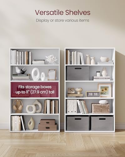 VASAGLE Set of 2 5-Tier Bookshelves with Adjustable Storage Shelves - Image 5
