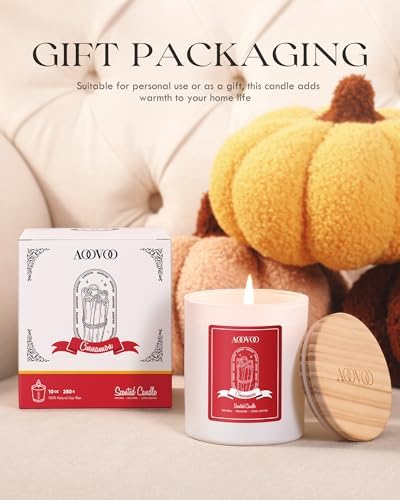 AOOVOO Apple Cinnamon Scented Candles for Women - Aromatherapy Candle with Crystals Inside, 10oz Soy Candles for Home Scented, Birthday Gifts Christmas Candle for Mom Women - Image 7