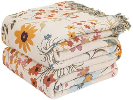 LUTBM Boho Throw Blanket for Couch 50"x60", Cotton Decorative Bed Throws by LUTBMFindYourFreeSpiritatHome