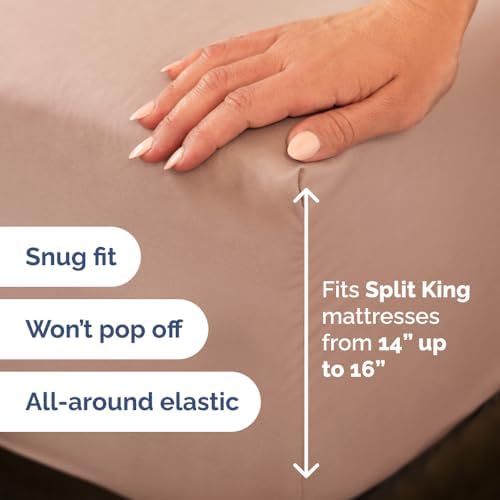 Flex Top Split Head King 4 Piece Sheet Set - Ultra-Soft, Breathable - Mauve - Image 4
