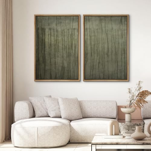SIGNWIN Framed Wall Art Print Set Muted Green Abstract Forest Photography Modern Art Rustic Relax/Calm Multicolor for Living Room, Bedroom, Office - 16"" x24 x2 NATURAL - Image 2