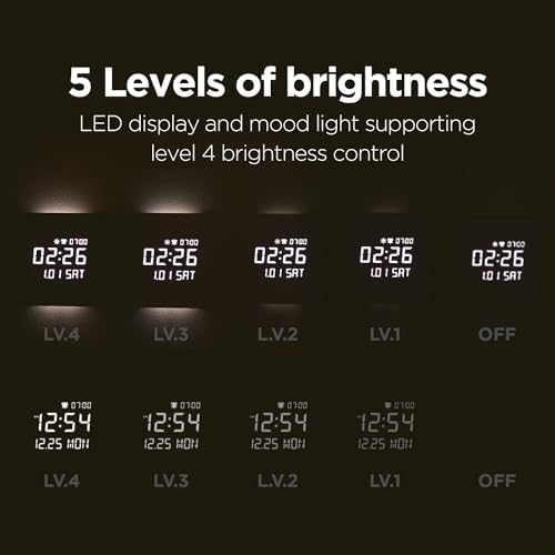 mooas Wooden Frame LED Silent Wall Clock (Wooden Frame Light Brown) - Image 6