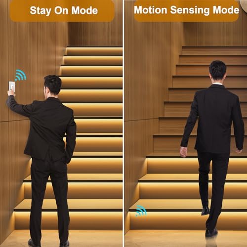 Intelligent Motion Triggered LED Stair Lighting Kit KMG-3233, 40" Cuttable LED Strip Light for Indoor LED Stair Lights (Warm White 3000K,20 Stairs) - Image 3