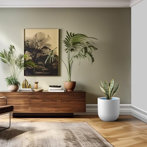 Kante Large Round Capsule White Concrete Planter 16.5" Dia, Outdoor - Image 4