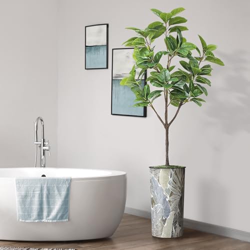 Artificial Tree in Modern Planter, Fake Rubber Silk TRE for Indoor and Outdoor Home Decoration - 70" Overall Tall (Plant Pot Plus Tree) - Image 6