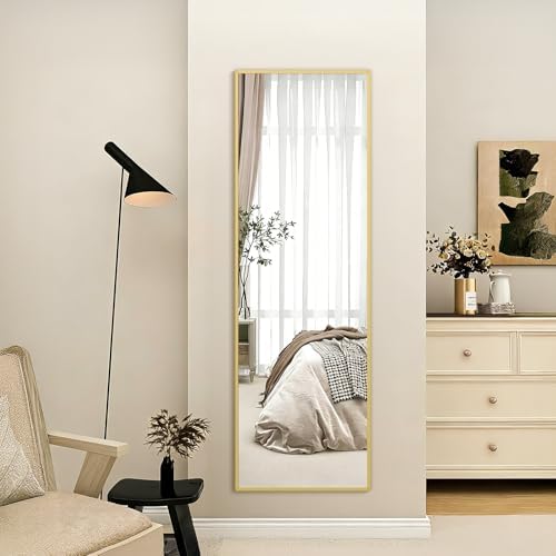 Mirrorons 56"x18" Gold Full Length Mirror, Large Floor Mirror with Stand - Image 3