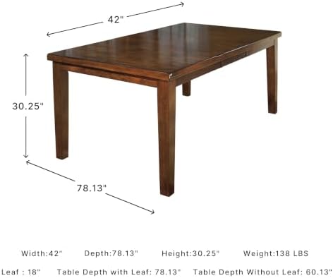 Signature Design by Ashley Ralene Wood Extendable Dining Table, Brown - Image 2